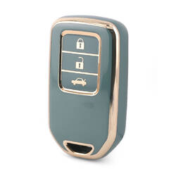 Nano High Quality Cover For Honda HR-V Remote Key 3 Buttons Gray Color HD-A11J3A