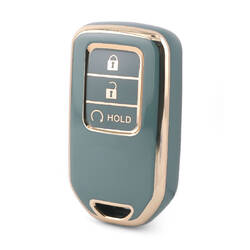 Nano High Quality Cover For Honda Remote Key 3 Buttons Gray Color HD-A11J3B