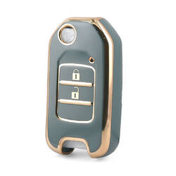 Nano High Quality Cover For Honda Flip Remote Key 2 Buttons Gray Color HD-B11J2