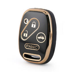 Nano High Quality Cover For Honda Remote Key 3+1 Buttons Black Color HD-J11J4
