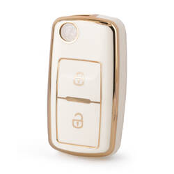 Capa Nano de alta qualidade para Volkswagen Smart Remote Key 2 botões cor branca VW-A11J2