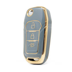 غطاء نانو عالي الجودة لمفتاح ريموت فورد فيوجن فليب 3 ازرار لون رمادي Ford-F11J