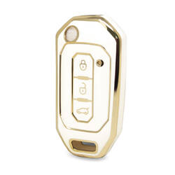 غطاء نانو عالي الجودة لمفتاح ريموت فورد فليب 3 ازرار لون ابيض Ford-I11J