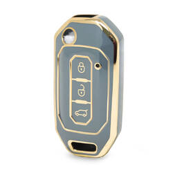 غطاء نانو عالي الجودة لمفتاح ريموت فورد فليب 3 ازرار لون رمادي Ford-I11J