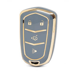 Nano High Quality Cover For Cadillac Remote Key 3+1 Buttons Gray Color CDLC-A11J4