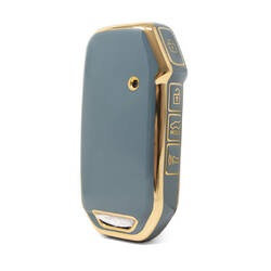 Capa nano de alta qualidade para Kia 2018-2022 chave remota 4 botões cor cinza KIA-C11J4A