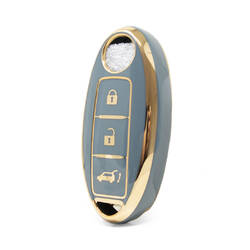 Capa Nano de alta qualidade para chave remota Nissan 3 botões cor cinza NS-A11J3B