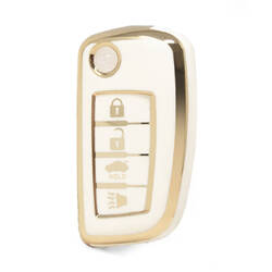Capa Nano de alta qualidade para Nissan Flip Remote Key 4 botões cor branca NS-B11J4