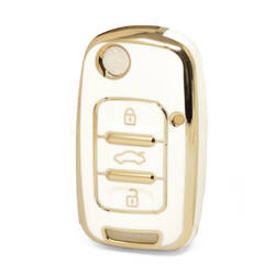 Nano capa de alta qualidade para chave remota wuling flip 3 botões cor branca WL-A11J3