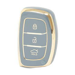 Capa nano de alta qualidade para chave remota Hyundai Tucson 3 botões cor cinza HY-A11J3A