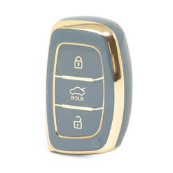 Capa nano de alta qualidade para hyundai tucson chave remota inteligente 3 botões cor cinza HY-A11J3B