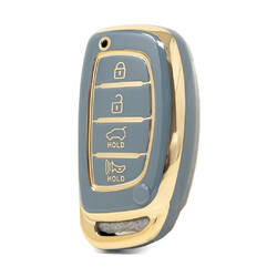 Capa nano de alta qualidade para chave remota inteligente Hyundai Tucson 4 botões cor cinza HY-A11J4A