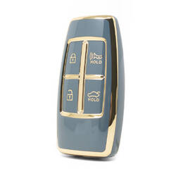 Capa nano de alta qualidade para chave remota Hyundai Genesis 4 botões cor cinza HY-I11J4B