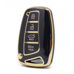 Capa Nano de alta qualidade para chave remota Hyundai 4 botões cor preta HY-J11J