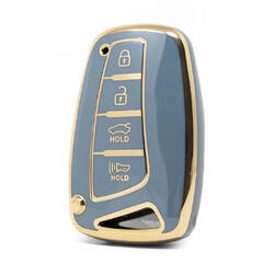 Capa Nano de alta qualidade para chave remota Hyundai 4 botões cor cinza HY-J11J