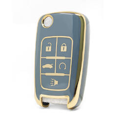 Capa Nano de alta qualidade para chave remota Chevrolet 5 botões cor cinza CRL-A11J5