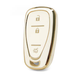 Capa Nano de alta qualidade para chave remota Chevrolet 3 botões cor branca CRL-B11J3B