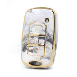 Capa de mármore nano de alta qualidade para chave remota Dongfeng 3 botões cor branca DF-F12J