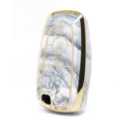 Capa de mármore nano de alta qualidade para chave remota Ford 3 botões cor branca Ford-B12J3