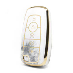Capa de mármore nano de alta qualidade para chave remota Ford 5 botões cor branca Ford-B12J5