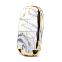 Capa de mármore nano de alta qualidade para chave remota jeep 5 botões cor branca Jeep-B12J5