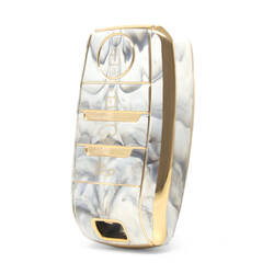 Capa de mármore nano de alta qualidade para chave remota Kia 4 botões cor branca KIA-D12J4A