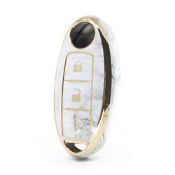 Capa de mármore nano de alta qualidade para chave remota Nissan 2 botões cor branca NS-A12J3C