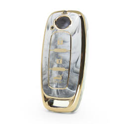 Capa de mármore nano de alta qualidade para chave remota Nissan 3 botões cor branca NS-C12J3