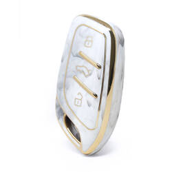 Capa de mármore nano de alta qualidade para chave remota Roewe 3 botões cor branca RW-B12J