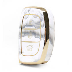 Capa de mármore nano de alta qualidade para chave remota Hyundai 3 botões cor branca HY-A12J3A