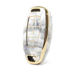 Capa de mármore nano de alta qualidade para chave remota Hyundai 3 botões cor branca HY-D12J3