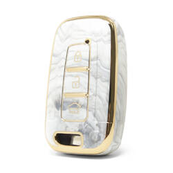 Capa de mármore nano de alta qualidade para chave remota Hyundai 3 botões cor branca HY-G12J3