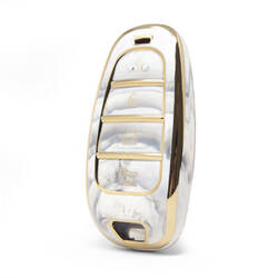 Capa de mármore nano de alta qualidade para chave remota Hyundai 4 botões cor branca HY-H12J4A