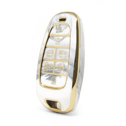 Capa de mármore nano de alta qualidade para chave remota Hyundai 7 botões cor branca HY-H12J7