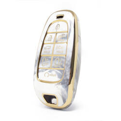 Capa de mármore nano de alta qualidade para chave remota Hyundai 8 botões cor branca HY-H12J8