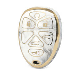 Capa de mármore nano de alta qualidade para chave remota Chevrolet 6 botões cor branca CRL-F12J6