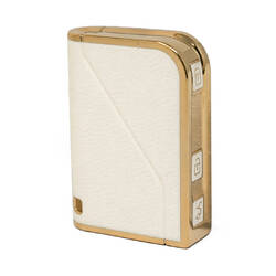 Nano High Quality Gold Leather Cover For Lynk & Co Remote Key 3 Buttons White Color LC-B13J