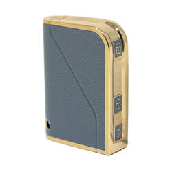 Nano High Quality Gold Leather Cover For Lynk & Co Remote Key 3 Buttons Gray Color LC-B13J