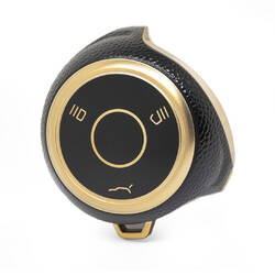 Nano High Quality Gold Leather Cover For Neta Remote Key 3 Buttons Black Color NT-A13J