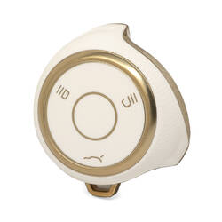 Nano High Quality Gold Leather Cover For Neta Remote Key 3 Buttons White Color NT-A13J