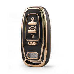 Nano High Quality Cover For Audi Remote Key 4 Button Black Color Audi-A11J4
