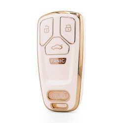 Nano High Quality Cover For Audi Remote Key 4 Button White Color Audi-B11J4