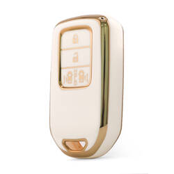 Nano High Quality Cover For Honda Remote Key 4 Button White Color HD-A11J4B