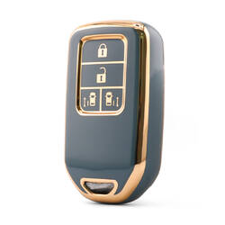 Nano High Quality Cover For Honda Remote Key 4 Button Gray Color HD-A11J4B