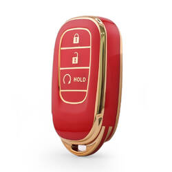 Nano High Quality Cover For Honda Remote Key 3 Button Red Color HD-G11J3B