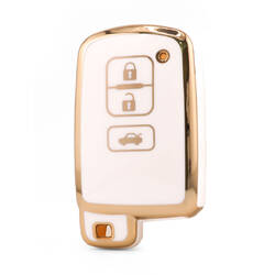 Nano High Quality Cover For Toyota Remote Key 3 Button White Color TYT-D11J3A