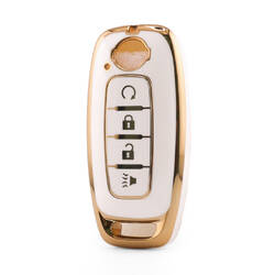 Nano High Quality Cover For Nissan Remote Key 4 Button White Color NS-C11J4A