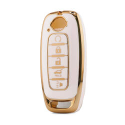 Nano High Quality Cover For Nissan Remote Key 5 Button White Color NS-C11J5