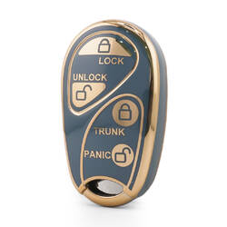 Nano High Quality Cover For Nissan Remote Key 4 Button Gray Color NS-E11J4