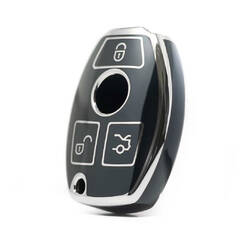 Nano High Quality Cover For Mercedes Remote Key 3 Button Black Color Silver Frame Benz-A11Y3
